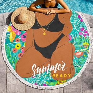 Circular Beach Mat, Beach Towel 59” x 59”